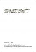 PCB 3063 COMPLETE & VERIFIED FINAL EXAM III (UPDATED 2025/2026) 100% SOLVED - UF