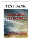 Test Bank for Sensation and Perception, 9th Edition, E. Bruce Goldstein, ISBN-10: 1133958494, ISBN-13: 9781133958499 VERIFIED 100% ANSWERS