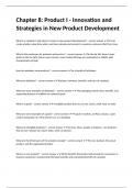 Chapter 8: Product I - Innovation and Strategies in New Product Development