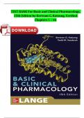 TEST BANK For Basic and Clinical Pharmacology, 15th Edition by Bertram G. Katzung, Verified Chapters 1 - 66, Fully Covered Complete Newest Version