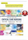 TEST BANK Priorities in Critical Care Nursing, 9thEdition, Linda D.Urden,Kathleen M. Stacy,Chapters1- 27,Complete