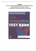 Test Bank for Varcarolis Essentials of Psychiatric Mental Health Nursing 5thEdition Fosbre-latest version (1-28chapters) questions and answers 2023/2024