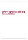 NSG 3600 PEDS EXAM 1 (CHAPTERS: 20, 21, 25, 29, 18) QUESTIONS WITH ACTUAL ANSWERS!!