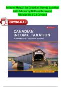 Solution Manual for Canadian Income Taxation 26th Edition by William Buckwold ISBN:9780070876606 All Chapters Fully Covered Complete Newest Version 