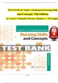 TEST BANK for Timby's Fundamental Nursing Skills  and Concepts 12th Edition  by Loretta A Donnelly-Moreno, Chapters 1 - 38 Complete