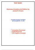 Test Bank for Business Analytics, 3rd Edition by Evans (All Chapters included)