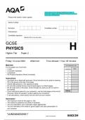 2024 AQA GCSE PHYSICS 8463/2H Paper 2. Question Paper with Merged Marking Scheme. June 2024 APPRO