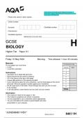 2024 AQA GCSE BIOLOGY 8461 F and H papers Package.