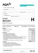 2024 AQA GCSE BIOLOGY 8461/2H Paper 2. Question Paper with Merged Marking Scheme. June 2024 APPR