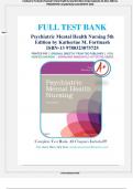  Test Bank for Fortinash's Psychiatric Mental Health Nursing 5th Edition (Mosby; September 28, 2011), ISBN No; 9780323075725 Complete Study Guide (NEWEST 2024)