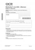 OCR GCSE Business J204/02 JUNE 2024 QUESTION PAPER > Business 2: operations, finance and influences on  business