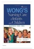 Wongs nursing care of infants and children 12thedition Test bank