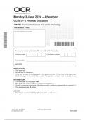 OCR GCSE (9–1) Physical Education J587/02 JUNE 2024 QUESTION PAPER: Socio-cultural issues and sports psychology