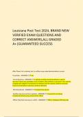 Louisiana Post Test 2024, BRAND NEW VERIFIED EXAM QUESTIONS AND CORRECT ANSWERS,ALL GRADED A+|GUARANTEED SUCCESS