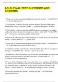 ACLS FINAL TEST QUESTIONS AND ANSWERS.