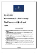 BU.920.603 (Microeconomics & Market Design) Final Assessment Qns & Ans 2025