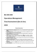 BU.920.606 (Operations Management) Final Assessment Qns & Ans 2025