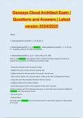 Genesys Cloud Architect Exam |  Questions and Answers | Latest  version 2024/2025 