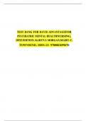 Test Bank ; Davis Advantage for Psychiatric Mental Health Nursing 10th Edition{ by Karyn I. Morgan and Mary C. Townsend}complete solutions