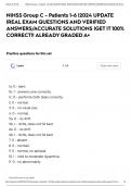 NIHSS Group C - Patients 1-6 |2024 UPDATE |REAL EXAM QUESTIONS AND VERIFIED ANSWERS/ACCURATE SOLUTIONS |GET IT 100% CORRECT!! ALREADY GRADED A+