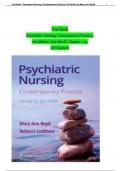 Test Bank - Psychiatric Nursing: Contemporary Practice, 7th Edition (Ann Boyd, 2022), Chapter 1-43 | All Chapters