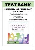 TEST BANK For Community and Public Health Nursing 3rd Edition DeMarco Walsh Test Bank With Questions And Correct Answers (100% Verified).