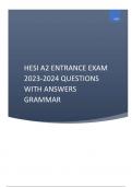 HESI A2 Entrance EXAM 2023-2024 Questions WITH Answers Grammar