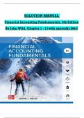 SOLUTION MANUAL For Financial Accounting Fundamentals, 8th Edition By John Wild, Verified Chapters 1 - 13, Complete Newest Version