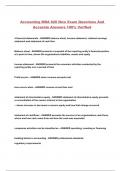 Accounting MBA 620 New Exam Questions And Accurate Answers 100% Verified