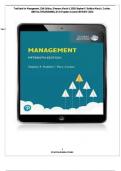 Test Bank for Management, 15th Edition, (Pearson; March 4, 2020) Stephen P. Robbins Mary A. Coulter, ISBN No; 9781292340883, all 18 Chapters Covered (NEWEST 2025)