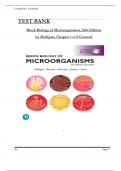 Brock Biology of Microorganisms, 16th Global Edition Test Bank by Madigan, ISBN: 9781292404790, All 34 Chapters Covered, Verified Latest Edition