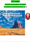 Test Bank For Sensation and Perception,10th Edition By Goldstein, Cacciamani | All Chapters (1-15) | Updated & Latest A+