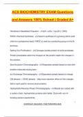 ACS BIOCHEMISTRY EXAM Questions and Answers 100% Solved | Graded A+