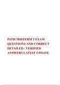 PATH MIDTERM 2 EXAM  QUESTIONS AND CORRECT DETAILED / VERIFIED ANSWERS LATEST UPDATE