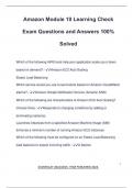 Amazon Module 10 Learning Check Exam Questions and Answers 100% Solved