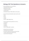 Biology OAT Test Questions & Answers.