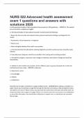 NURS 522 Advanced health assessment exam 1 questions and answers with solutions 2025