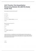 OAT Practice Test Quantitative Reasoning Module 201 (MATH) Study Guide Test.