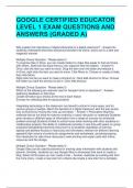 GOOGLE CERTIFIED EDUCATOR LEVEL 1 EXAM QUESTIONS AND ANSWERS (GRADED A)  