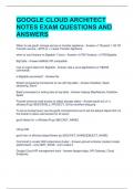 GOOGLE CLOUD ARCHITECT NOTES EXAM QUESTIONS AND ANSWERS  