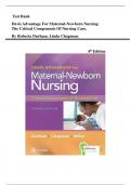 Test Bank for Davis Advantage for Maternal-Newborn Nursing: The Critical Components of Nursing Care, 4th Edition, by Roberta Durham, Linda Chapman|| All Chapters 1 - 19 Covered|| Complete Guide A+