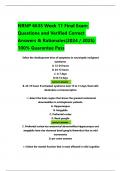 NRNP 6635 Week 11 Final Exam Questions and Verified Correct Answers & Rationales