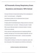 AZ Paramedic Airway Respiratory Exam Questions and Answers 100% Solved