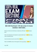 BIO 340 Final Exam/ 491 Qs & Ans/ A+ Score Solution/ 2024-2025. 