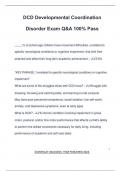 DCD Developmental Coordination Disorder Exam Q&A 100% Pass