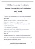 DCD Developmental Coordination Disorder Exam Questions and Answers 100% Solved