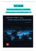 TEST BANK International Business, 3rd Edition by Michael Geringer, Jeanne McNett. Chapter 1 - 15