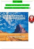 Test Bank For Sensation and Perception,10th Edition By Goldstein, Cacciamani | All Chapters (1 - 15) A+