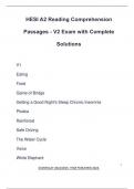 HESI A2 Reading Comprehension Passages - V2 Exam with Complete Solutions