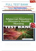                                            FULL TEST BANK For Foundations of Maternal-Newborn and Women's Health Nursing  7th Edition by Sharon Smith Murray Graded A+   